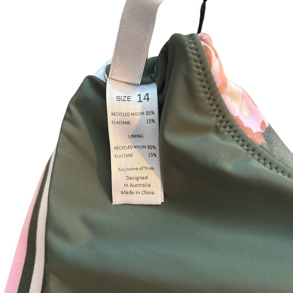 MONTE & LOU PARAISO ELASTIC TRIM CROP TOP BIKINI, US Size 10, NWT - Picture 3 of 3